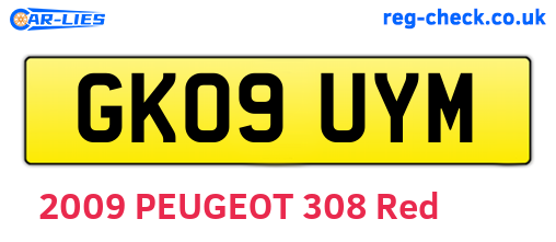 GK09UYM are the vehicle registration plates.