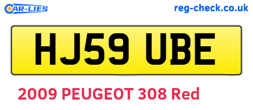 HJ59UBE are the vehicle registration plates.