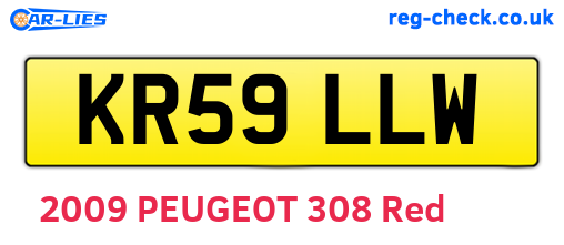 KR59LLW are the vehicle registration plates.