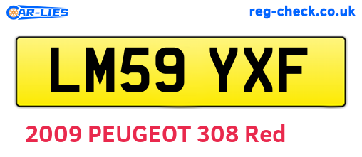 LM59YXF are the vehicle registration plates.