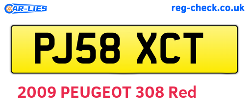 PJ58XCT are the vehicle registration plates.
