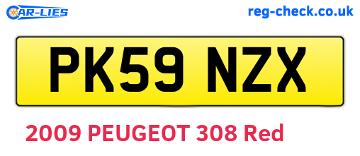 PK59NZX are the vehicle registration plates.