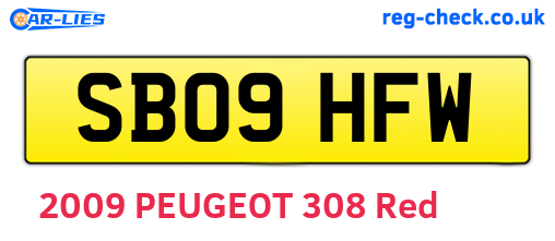 SB09HFW are the vehicle registration plates.