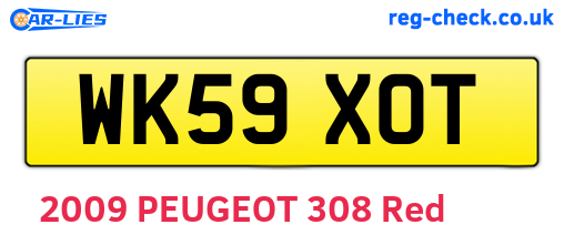 WK59XOT are the vehicle registration plates.