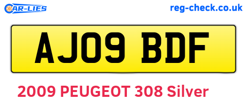 AJ09BDF are the vehicle registration plates.