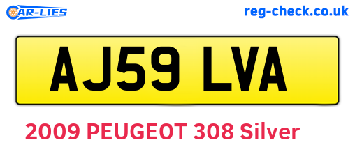 AJ59LVA are the vehicle registration plates.