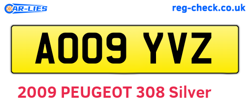 AO09YVZ are the vehicle registration plates.