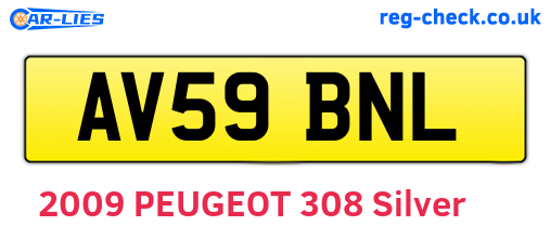AV59BNL are the vehicle registration plates.