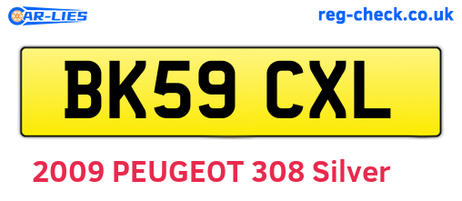 BK59CXL are the vehicle registration plates.