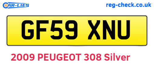 GF59XNU are the vehicle registration plates.