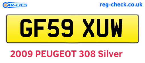 GF59XUW are the vehicle registration plates.