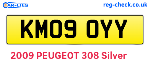 KM09OYY are the vehicle registration plates.