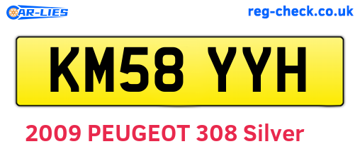 KM58YYH are the vehicle registration plates.