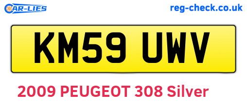 KM59UWV are the vehicle registration plates.