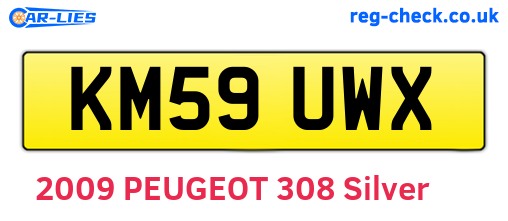 KM59UWX are the vehicle registration plates.