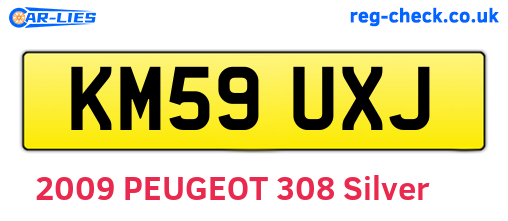 KM59UXJ are the vehicle registration plates.