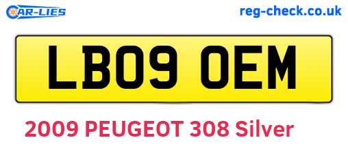 LB09OEM are the vehicle registration plates.