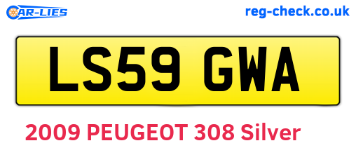 LS59GWA are the vehicle registration plates.
