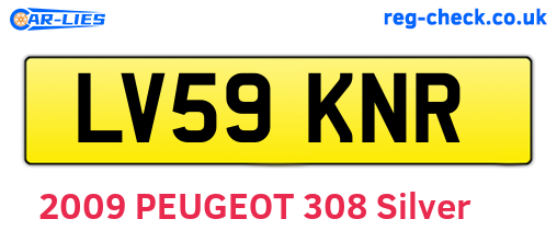 LV59KNR are the vehicle registration plates.