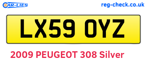 LX59OYZ are the vehicle registration plates.