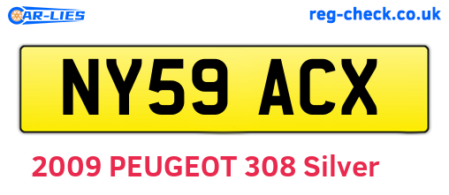NY59ACX are the vehicle registration plates.