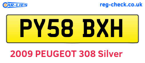PY58BXH are the vehicle registration plates.