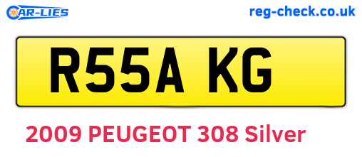 R55AKG are the vehicle registration plates.