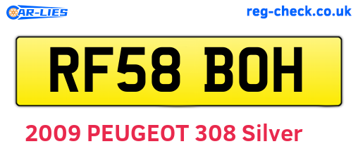 RF58BOH are the vehicle registration plates.