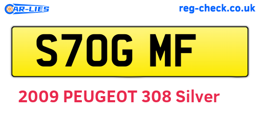 S70GMF are the vehicle registration plates.
