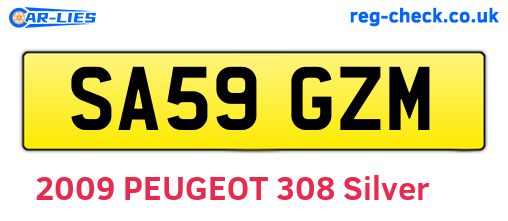 SA59GZM are the vehicle registration plates.