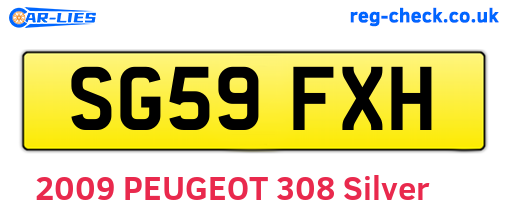 SG59FXH are the vehicle registration plates.