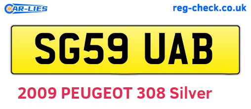 SG59UAB are the vehicle registration plates.