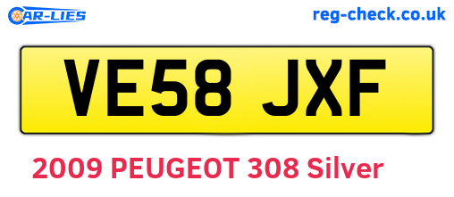 VE58JXF are the vehicle registration plates.