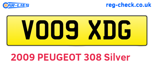 VO09XDG are the vehicle registration plates.