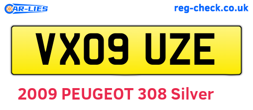 VX09UZE are the vehicle registration plates.