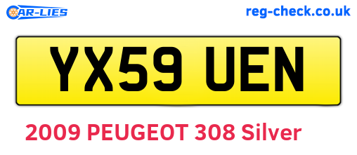 YX59UEN are the vehicle registration plates.