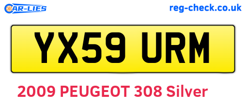 YX59URM are the vehicle registration plates.