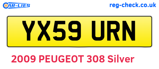 YX59URN are the vehicle registration plates.
