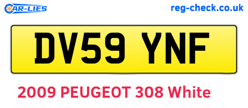 DV59YNF are the vehicle registration plates.