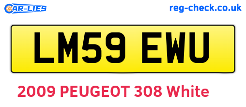 LM59EWU are the vehicle registration plates.