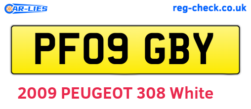PF09GBY are the vehicle registration plates.
