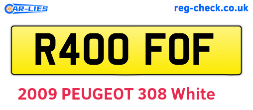 R400FOF are the vehicle registration plates.