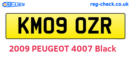 KM09OZR are the vehicle registration plates.