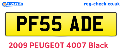 PF55ADE are the vehicle registration plates.