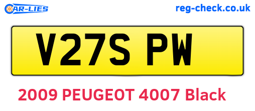 V27SPW are the vehicle registration plates.