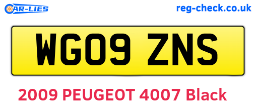 WG09ZNS are the vehicle registration plates.