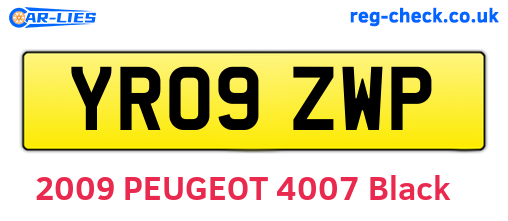 YR09ZWP are the vehicle registration plates.