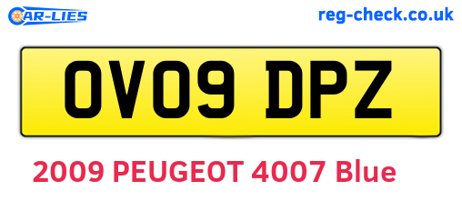 OV09DPZ are the vehicle registration plates.