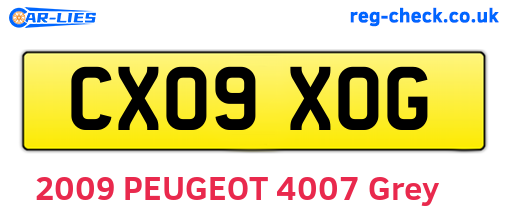 CX09XOG are the vehicle registration plates.