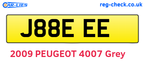 J88EEE are the vehicle registration plates.